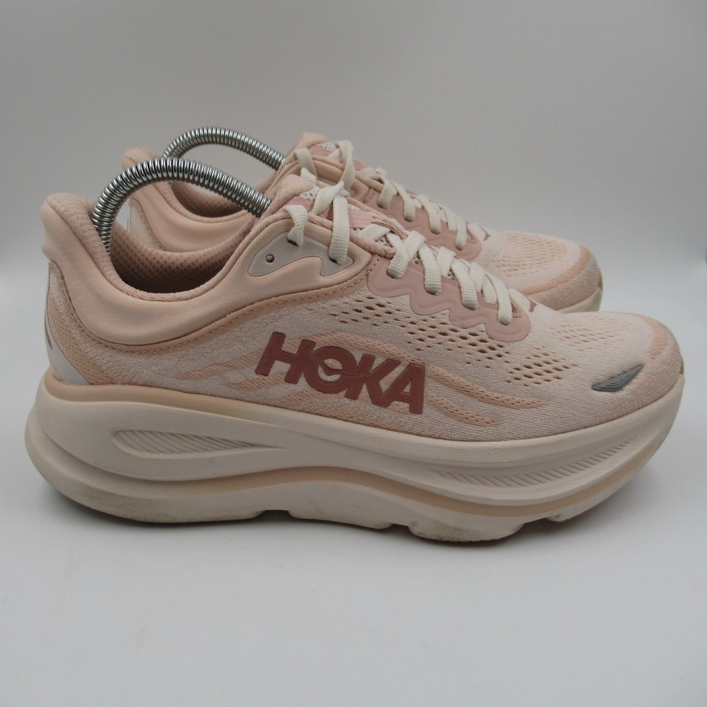 Hoka Bondi 9 Women 8D Rose Quartz Running Shoes Wide 1127952 NO INSOLES